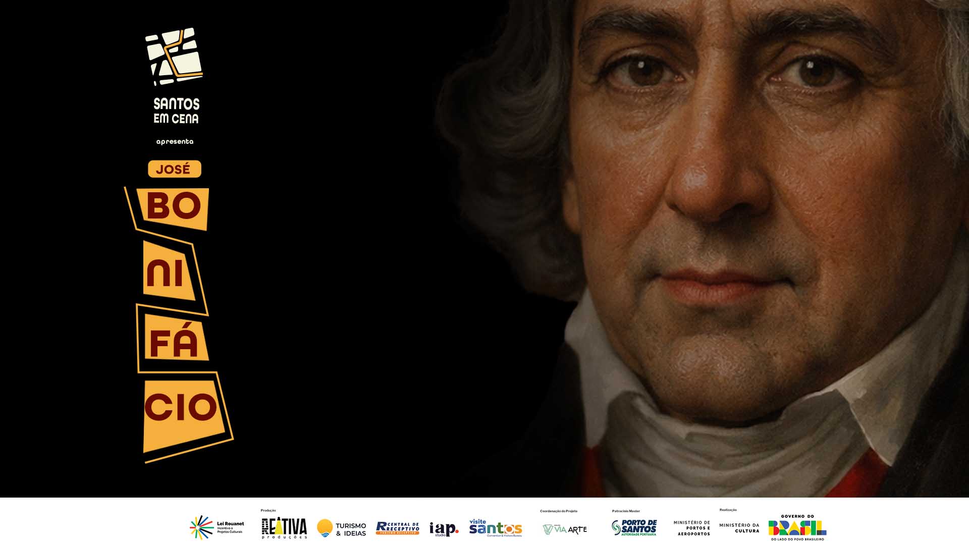 Cena do espetáculo Santos em Cena nas ruas do centro histórico